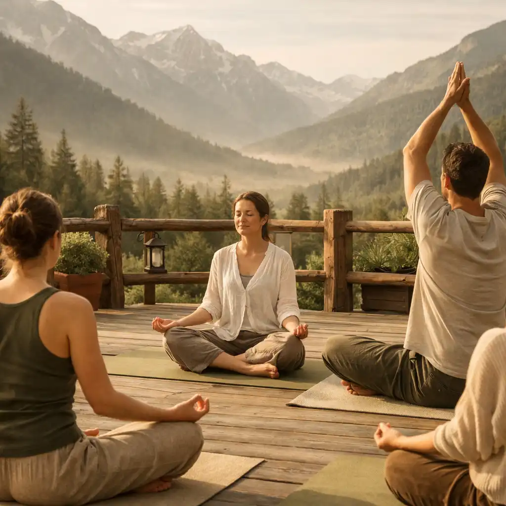 Wellnessowy wyjazd executive w górskim kurorcie z sesją jogi na tarasie